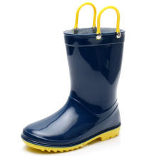 Jungen Easy-on-Griffe Blue Kleinkind wasserdichte niedliche Gummi-Regenstiefel